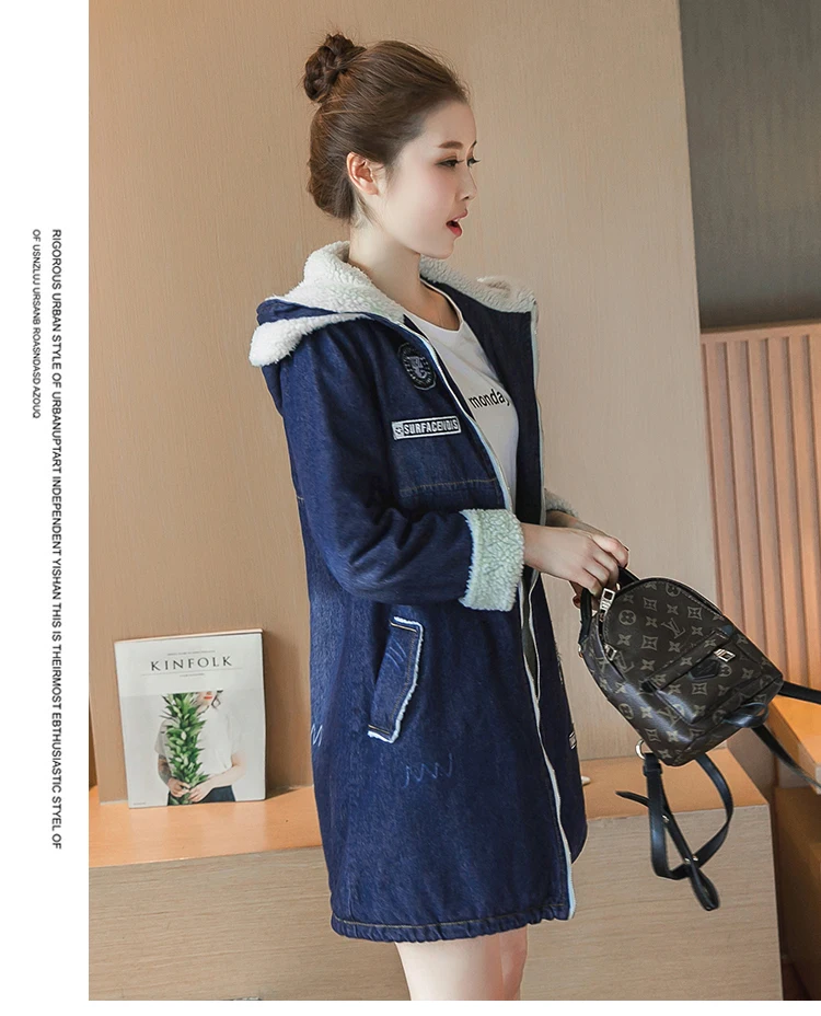 2017 новая осенне-зимняя куртка Женская Ковбойская средней длины овечья шерсть с