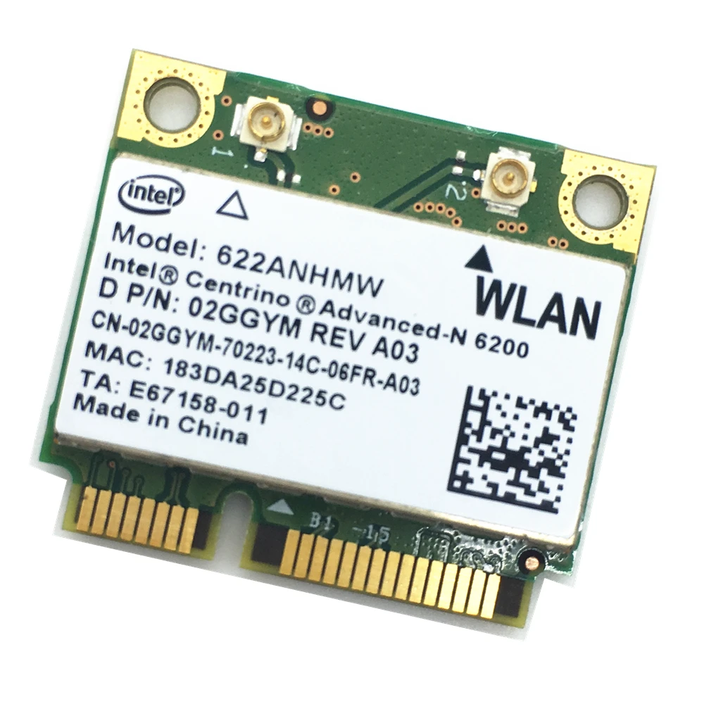Для Advanced-N Intel 6200 622ANHMW Dual Band (2 4 ГГц и 5 ГГц) 2x2 MINI PCI-E 300Mbps card | Компьютеры офис