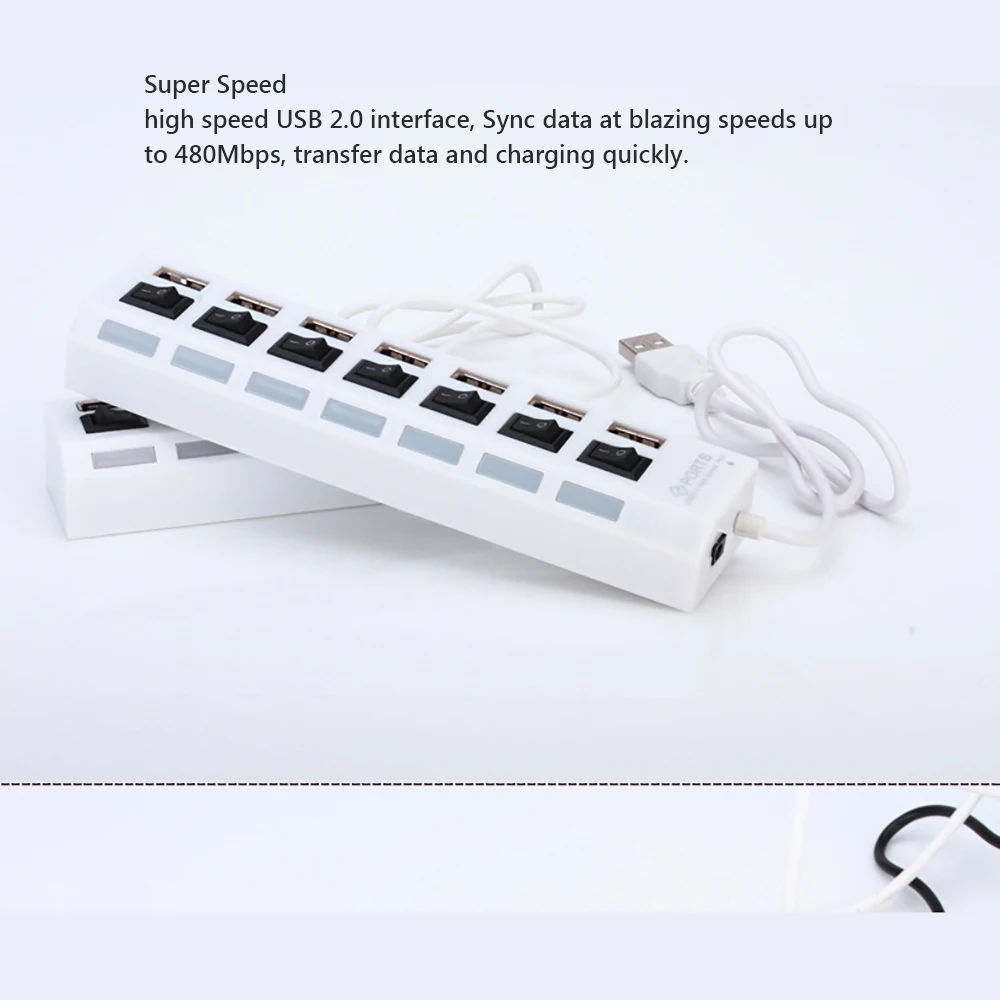 JDL A7 HUB usb хаб 7 Port USB 2 0 независимый индикатор переключения высокоскоростной