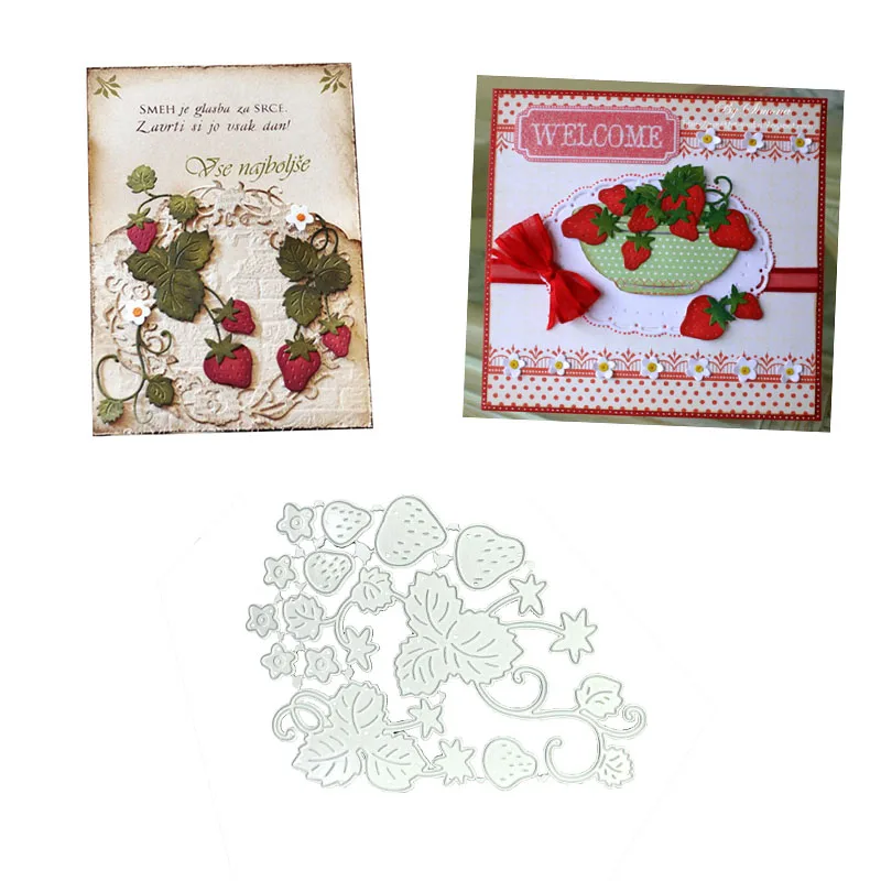 

Julyarts Dies Scrapbooking Templates Strawberry Greeting Cutting Dies Carbon Steel Embossing Stencil Card Cutting Dies