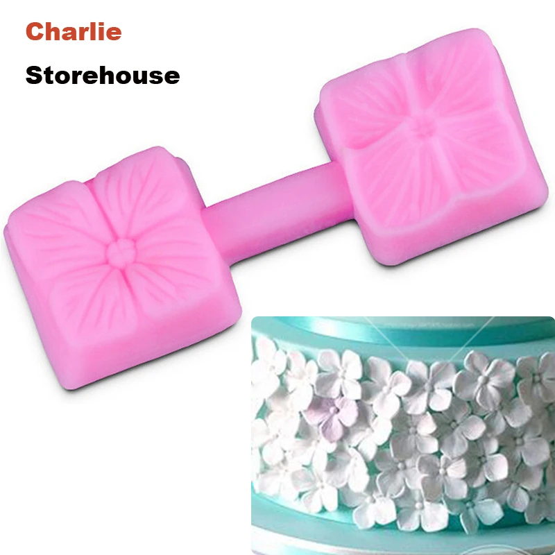 Гортензия cutter и плесень набор Кекс цветок Силиконовые Торта Помады gumpaste 3D формы
