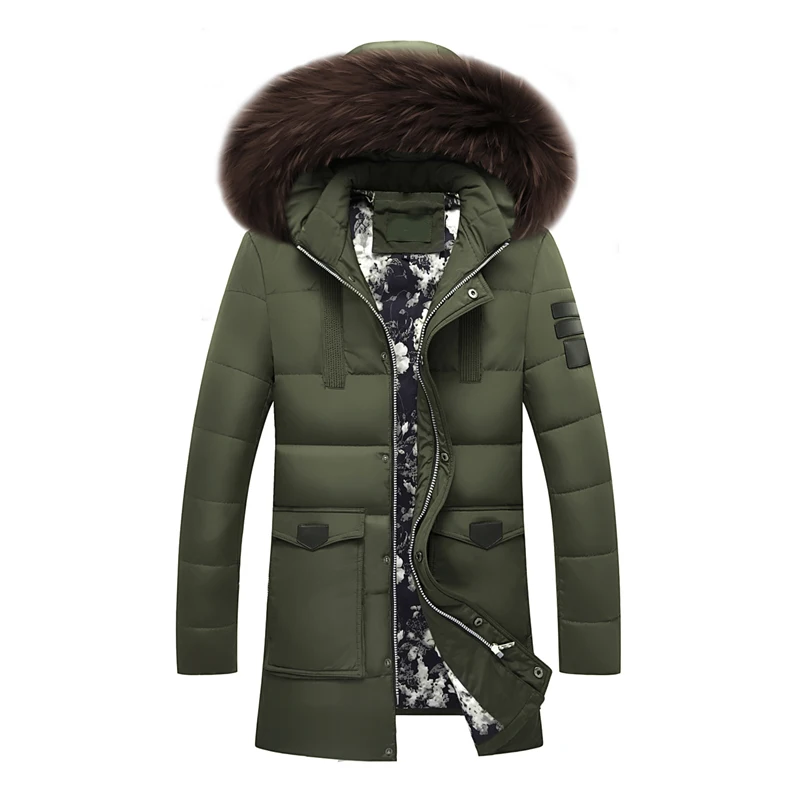 MIACAWOR New -20 Degree Warm Winter Jacket Duck Down Thick Snow Parka Hooded Casual Coat Windproof Outerwear J506 | Мужская одежда