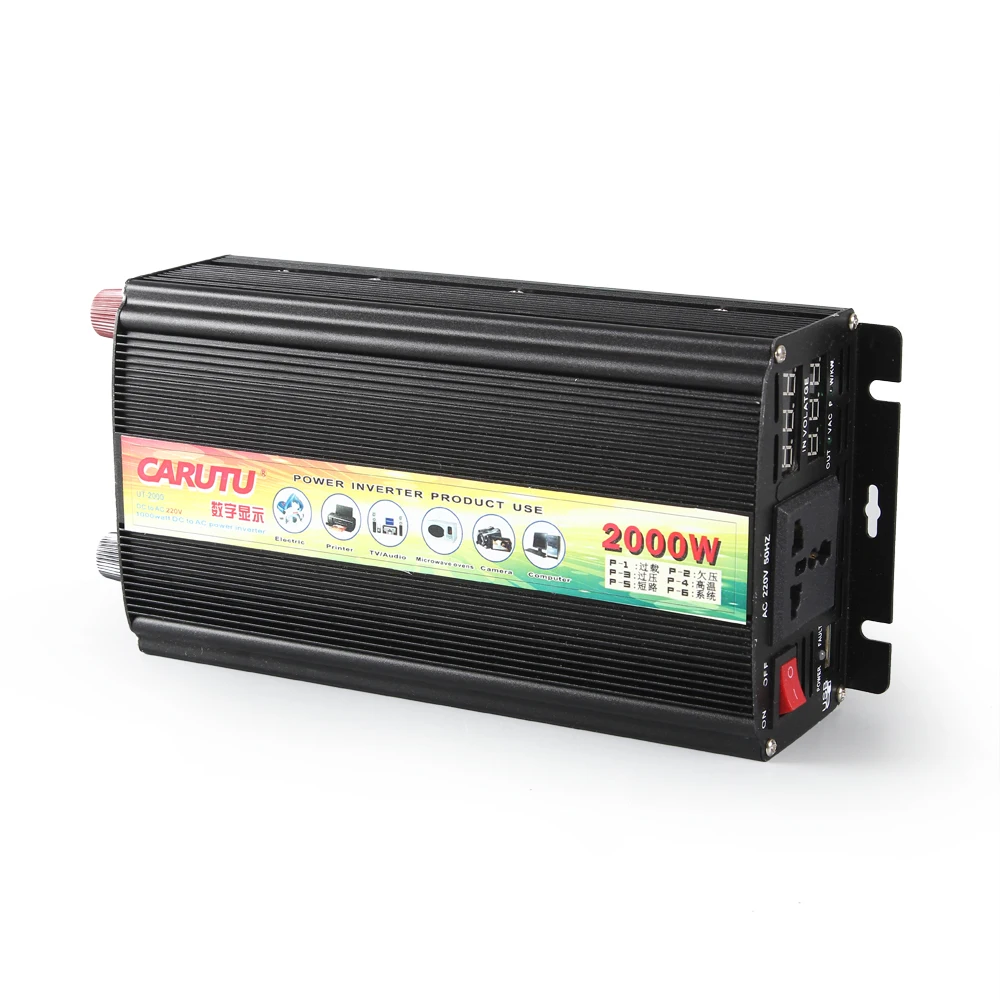 Полный поддерживать 1000 W Интеллектуальный цифровой дисплей инвертор автомобиля 12 V/24 V до 220 V солнечный инвертор с pwm P-1/2/3 код неисправности дисплей