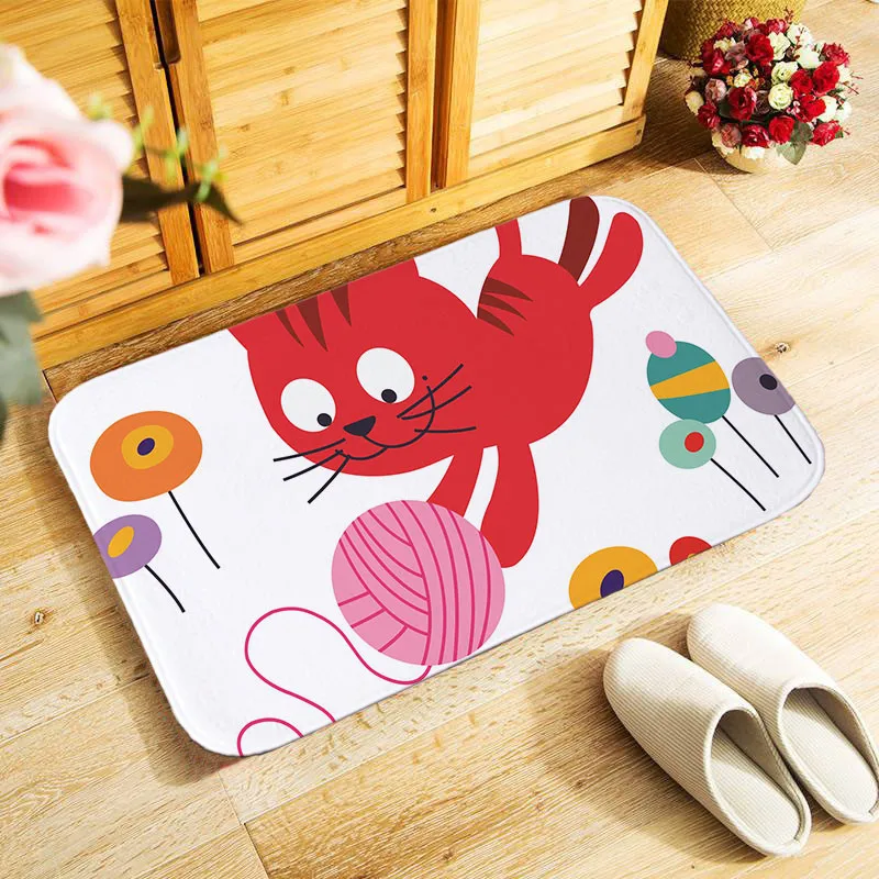 С рисунком кота 40x60 см наружный входной коврик маленький для детской спальни