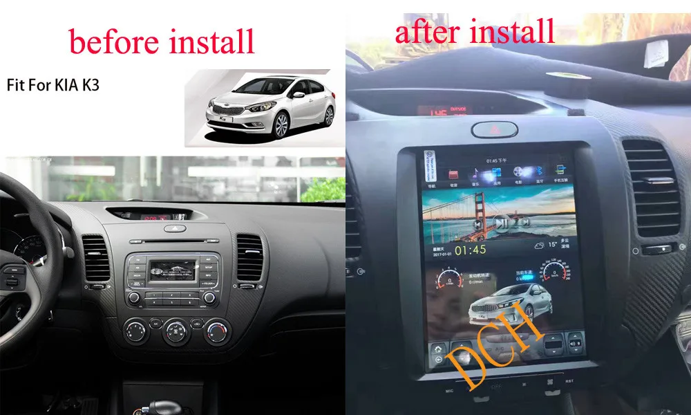 10,4 ''Тесла стиль Android 8,1 автомобильный DVD gps навигатор для KIA K3 cerato forte 2013 авто ручной AC px6 carplay