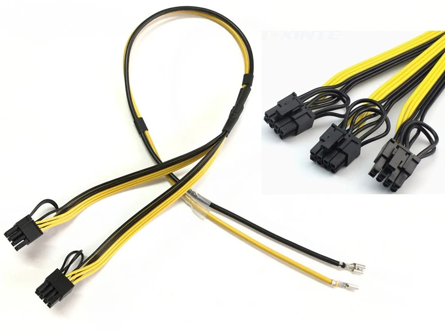 PCIe PCI E разъем для видеокарты ПК терминал 3 Molex 8pin 8 pin (6 + 2) Кабель питания шахтера 12AWG