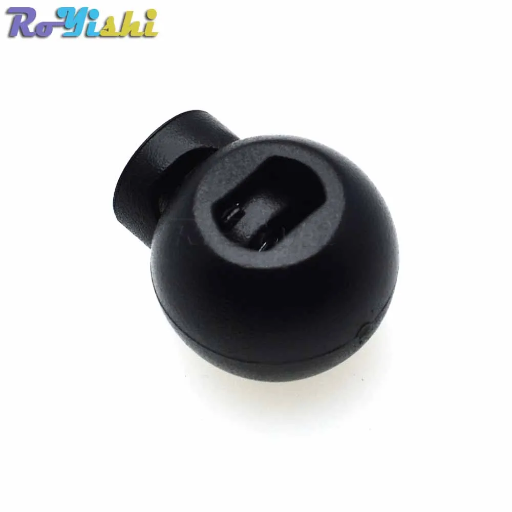 1000pcs/pack Cord Lock Round Ball Toggle Stopper Plastic Size:17mm*14.5mm*12mm Toggle Clip Black