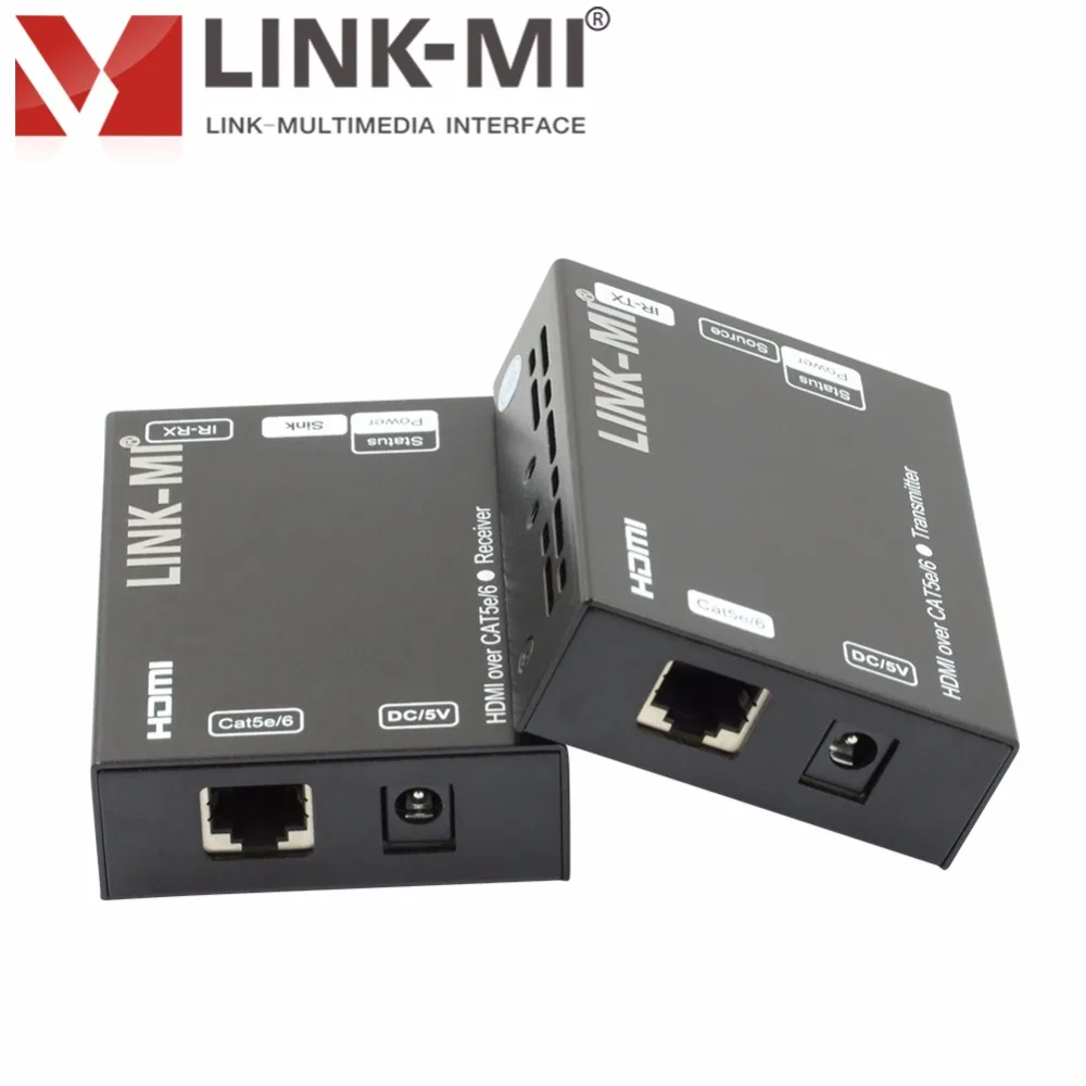 LINK MI 60 м HDMI удлинитель через один кабель Cat5e/6 3D 1080p HD видео ИК удлинитель|extensor