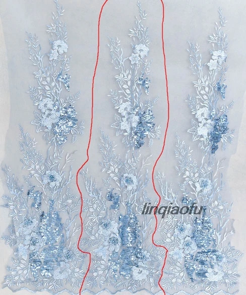 Multicolor three-dimensional sequin embroidery lace fabric wedding dress Hanfu handmade diy accessories materials | Дом и сад
