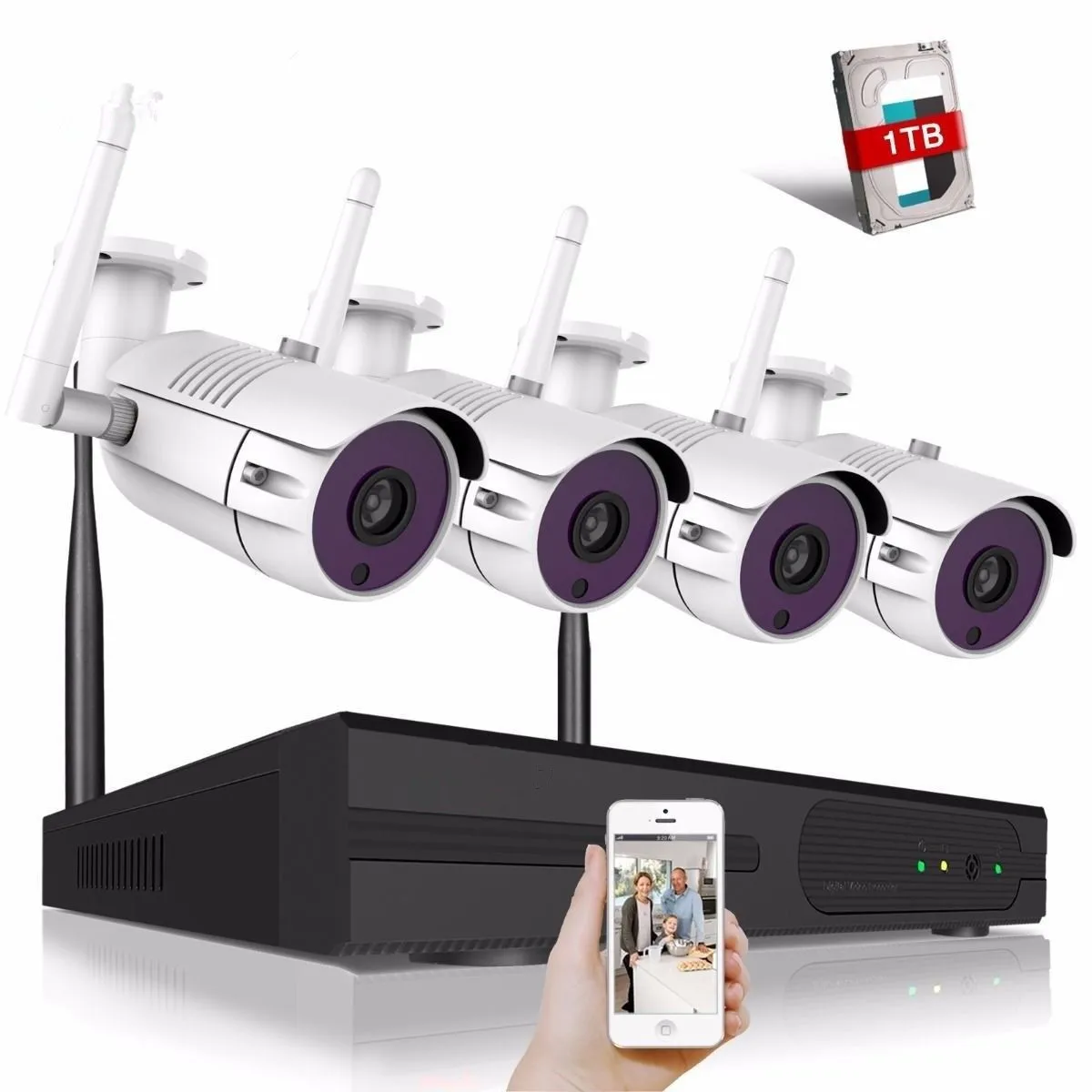 

4CH CCTV System 960P NVR 4PCS 1.3 MP IR Outdoor P2P Wireless Wifi IP CCTV Camera Security System Surveillance Kit