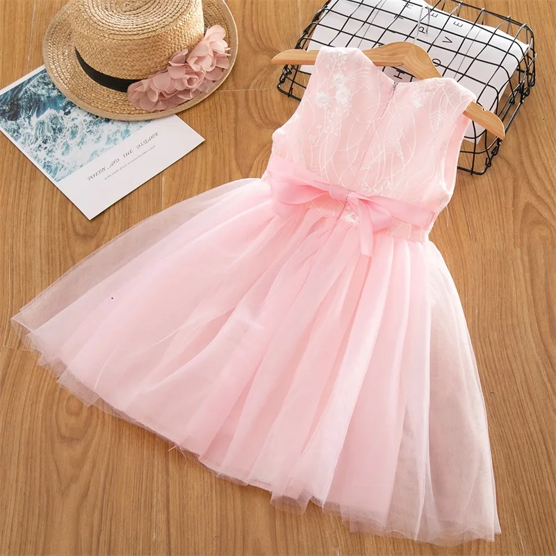 Girls Dresses 2019 Summer New Children's Clothing Fashion Style Mesh Embroidered Sweet Baby Girl Princess Infant Dress | Детская