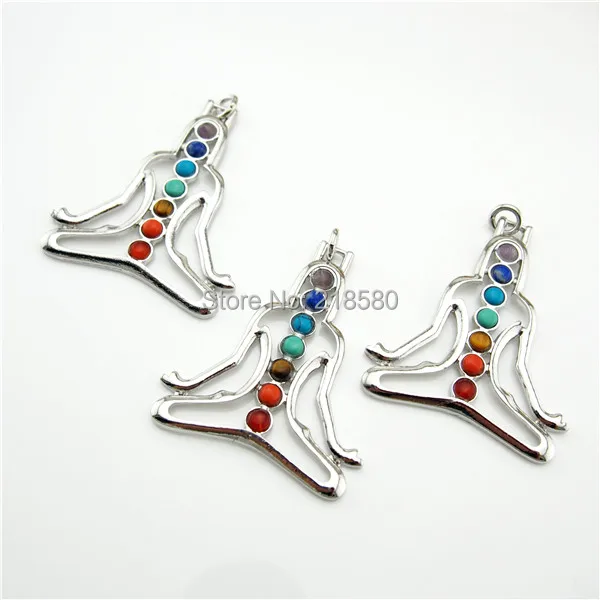 

H-SP113 Yoga Jewelry Chakra Pendant Silver