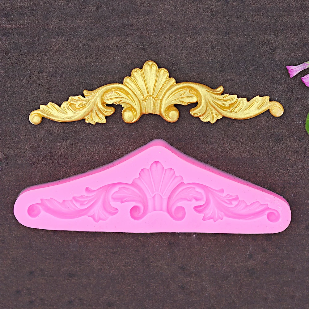 Цветок свиток в рамке силиконовая форма помадка формы украшения торта