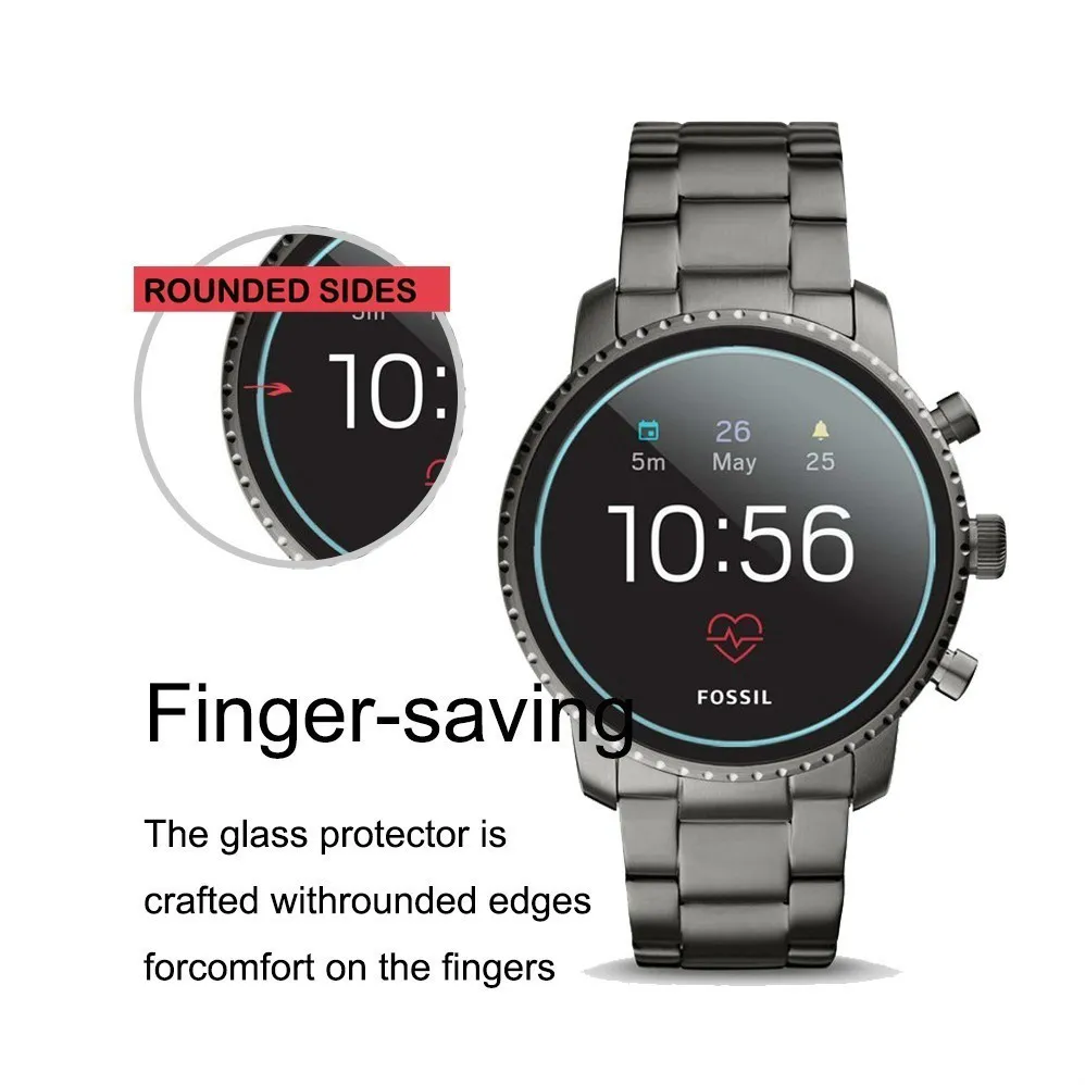 2 упаковки для Fossil Q Explorer HR Gen 4 0 3 мм 2.5D прозрачное закаленное стекло защита экрана