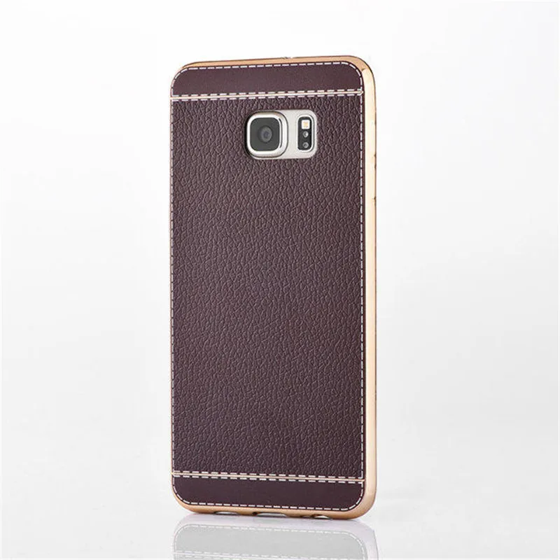 Роскошная зернистая кожа личи мягкая Задняя накладка чехла из ТПУ для samsung Galaxy