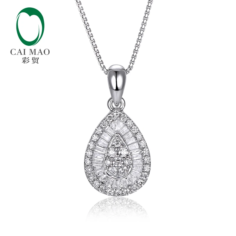 Caimao ювелирные изделия 14kt белого золота 0.53ct алмазный кулон для помолвки