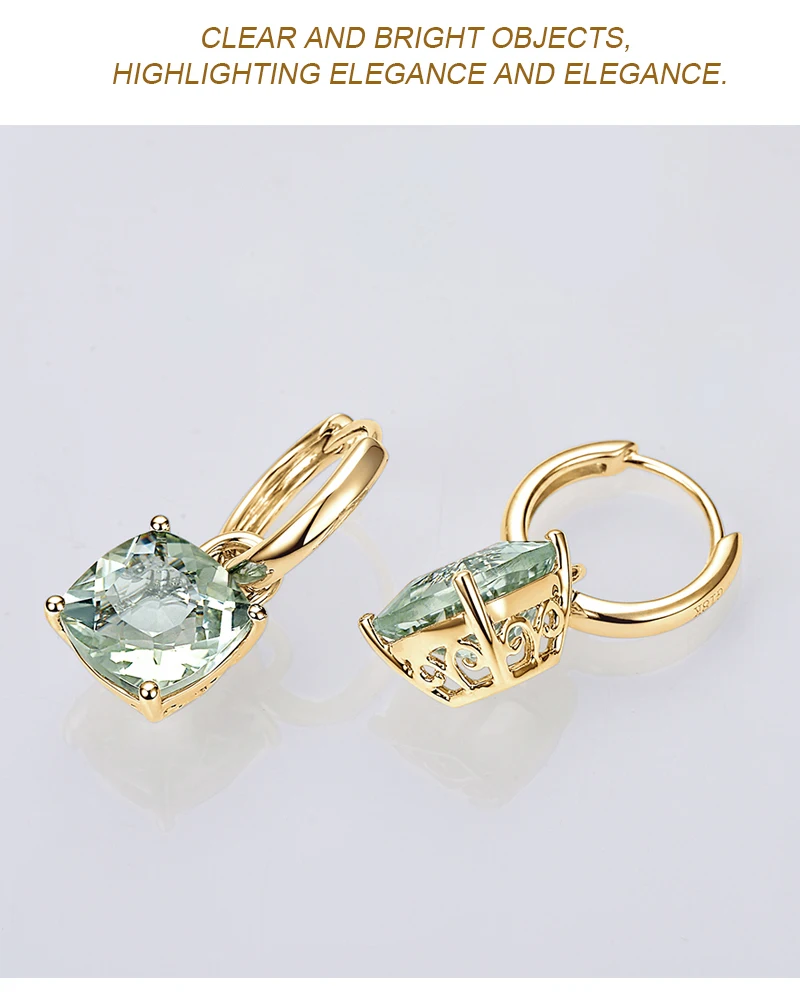 Caimao ювелирные изделия романтическое 14 К золото 5.80ct Помолвочное кольцо с аметистом висячие серьги