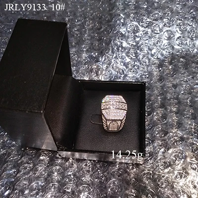 Size 10 VANAXIN 925 пробы серебряные кольца для мужчин большие кольца в стиле панк ювелирные изделия распродажа высокое качество AAA Iced Out CZ шкатулка - Цвет основного камня: Size 10