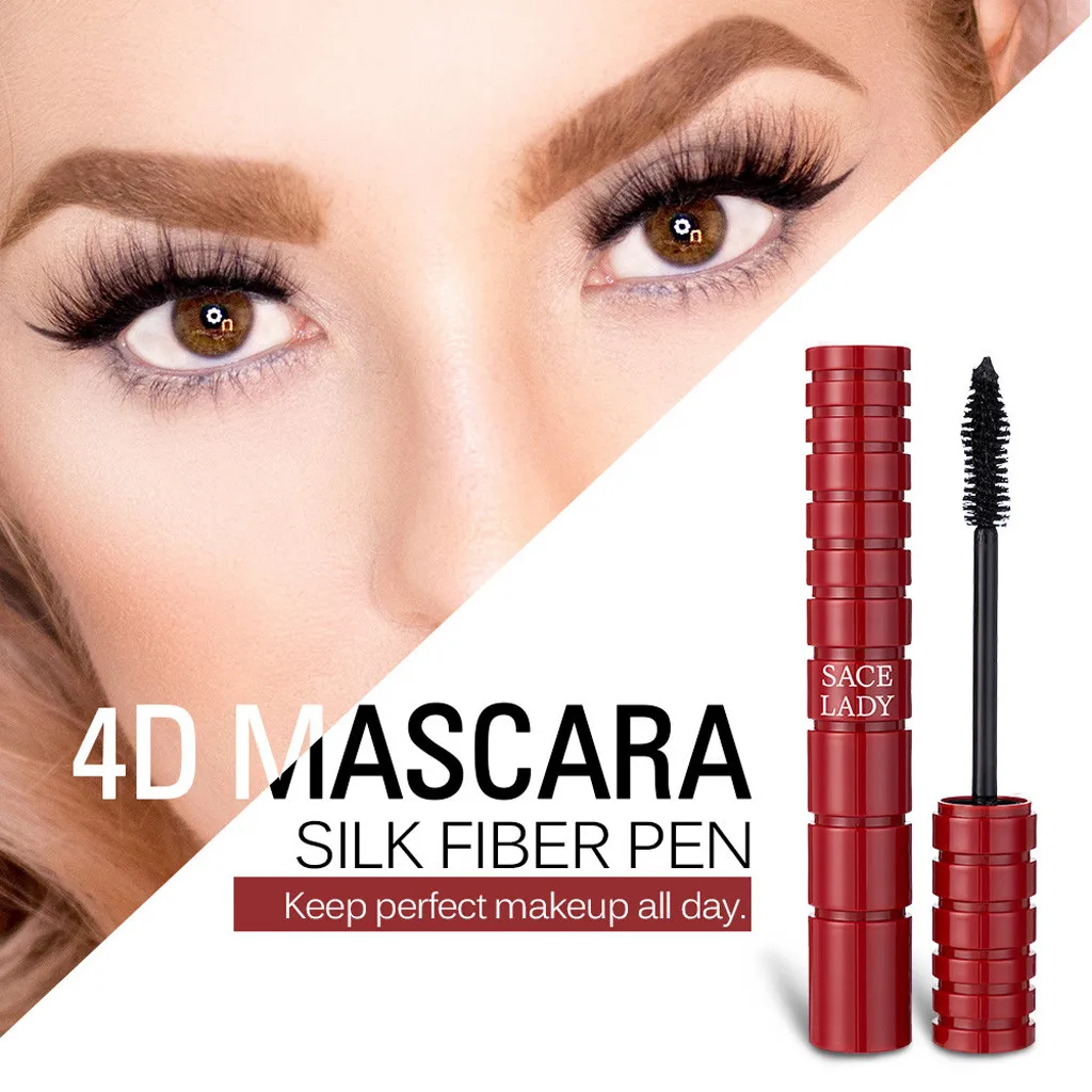 4D Тушь для ресниц из шелкового волокна Водостойкая Rimel 3d тушь наращивания Черная