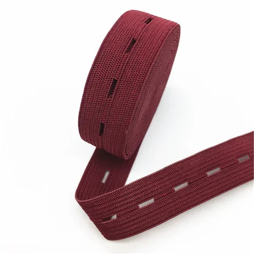 Wine red 18 мм с отверстиями эластичные ленты плоские удлинители сильные регулируемые штаны эластичные поясные ленты для пошив одежды «сделай сам» Аксессуары 1-2 м - Цвет: Wine red