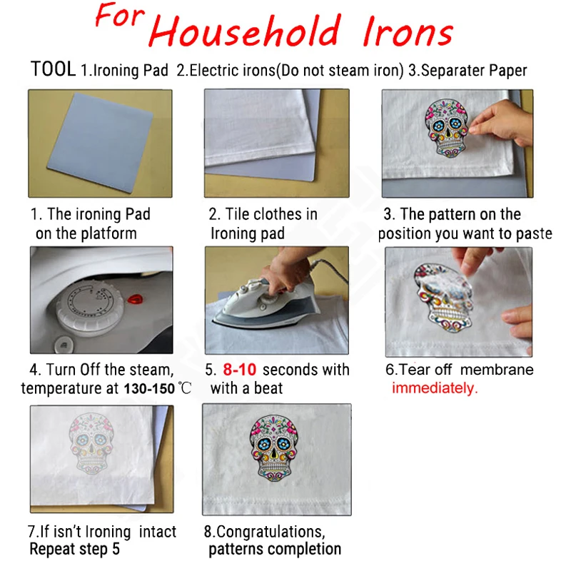 Cartoon Flower Horse Ironing On Patches Sticker Heat Transfers Press Stickers for Families Patch DIY Appliques Parent childs | Дом и сад