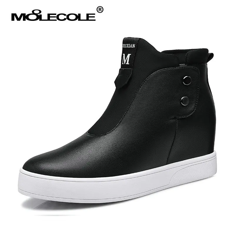 2016 Новый Женщины ИСКУССТВЕННАЯ Кожа Ботильоны Удобная Высота Увеличение белый и