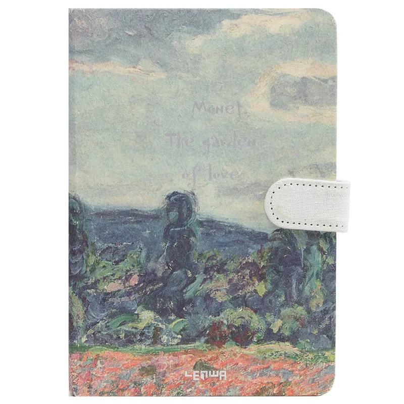 D Creative Notebook Monet Love Back Garden Notebook Paper Planner Bullet Journal Agenda School Diary Note Book Magnetic Buckle - Цвет: D