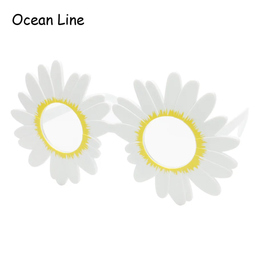 Funny White Daisy Flower Costume Glasses Women Wedding Photo Booth Props Accessories Night Events Party Supplies Decoration