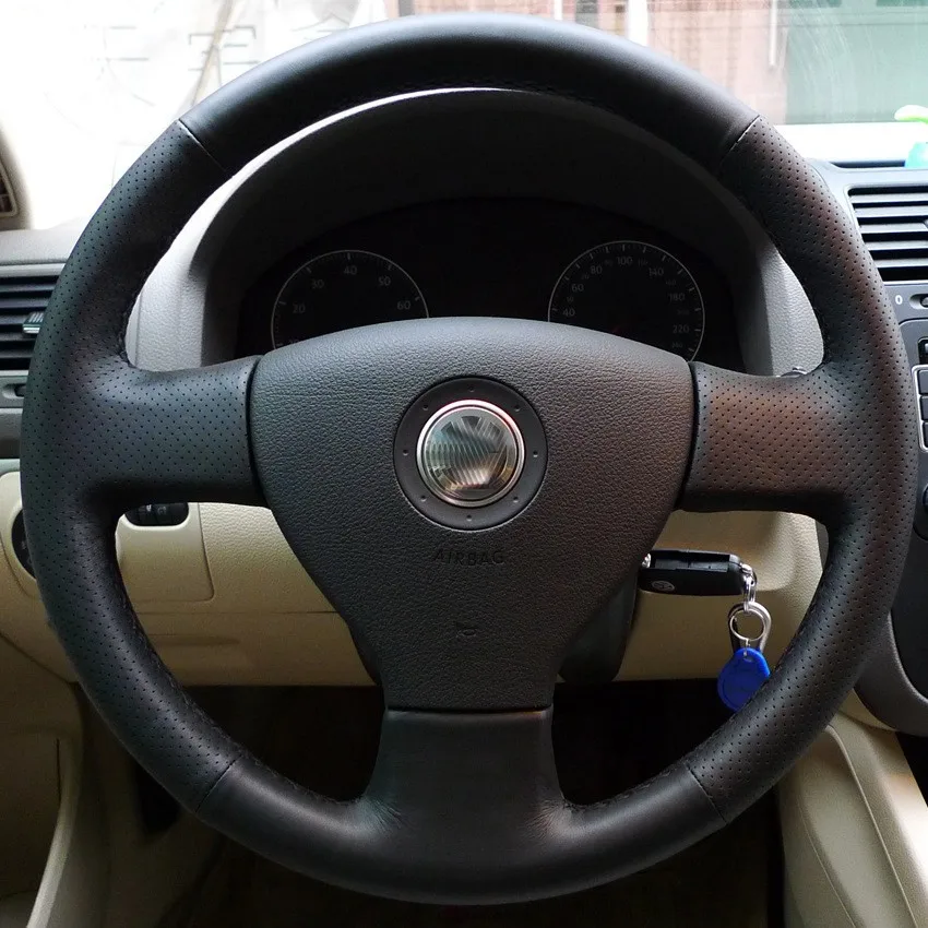 DIY чехол рулевого колеса автомобиля для VW Sagitar MAGOTAN Bora Jetta пленка АТИ-радиация Polo Lavida Avant Sew кожаный чехол на руль