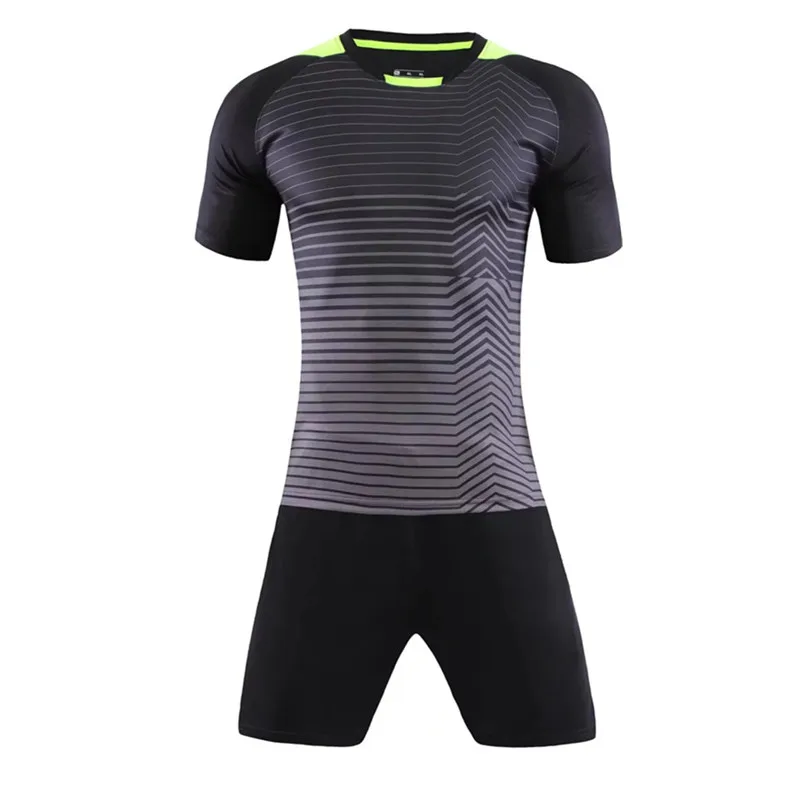 1703 black jerseys Мужские и женские комплекты футболок для футбола survete мужские футболки для футбольной команды спортивные майки Шорты карманы Майо де фут под заказ - Цвет: 1703 black jerseys