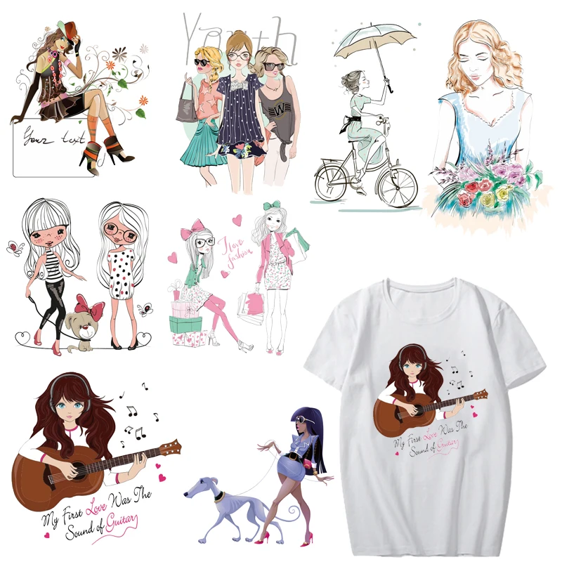 Термоклейкие нашивки для девочек наклейки одежды сделай сам аппликации футболок