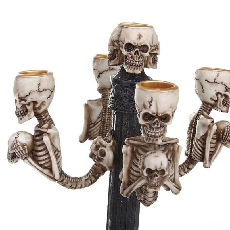 1 шт./лот Holloween DIY украшения Ужас Череп подсвечник Смола креативное украшение для