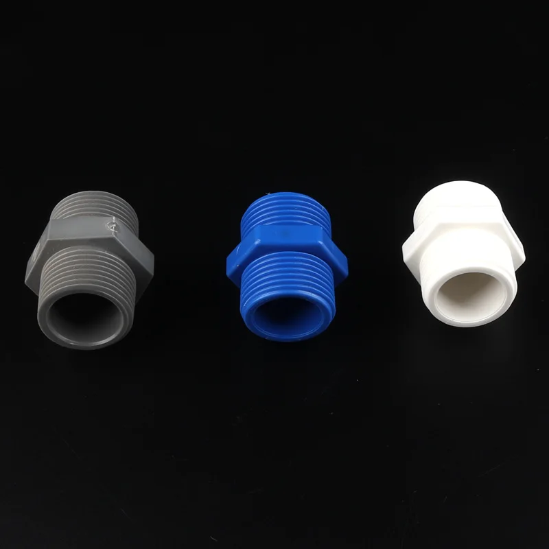 PVC Connector 4 шт 1/2, 3/4, 1 дюйм резьба пвх прямые разъемы домашний сад Оросительная ПВХ-труба фитинги белый/синий/серый соединения пвх - Цвет: PVC Connector