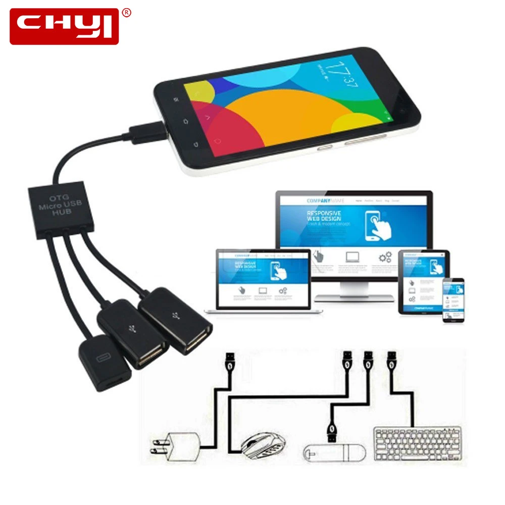 CHYI OTG мульти Порты и разъёмы концентратор USB 2 0 Micro разветвитель комбо хаб адаптер