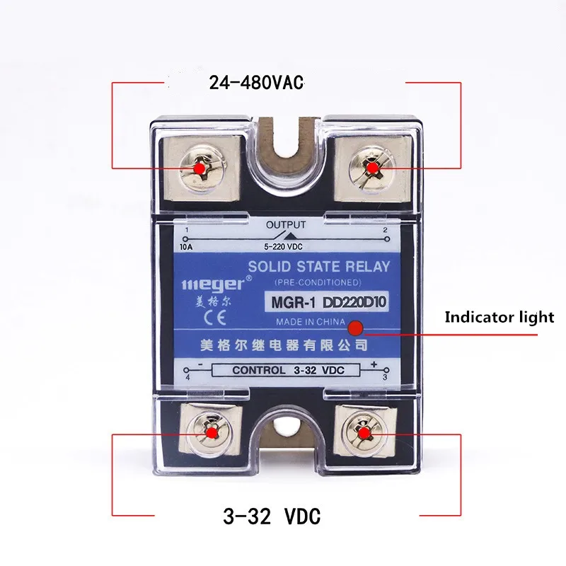 Твердотельное реле SSR 10A качественные товары Φ DD220D10 24V|dc-dc solid state relay|solid relaystate relay |