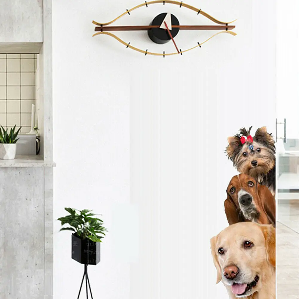 3D милые наклейки на стену с изображением собаки кошки виниловые для дверей