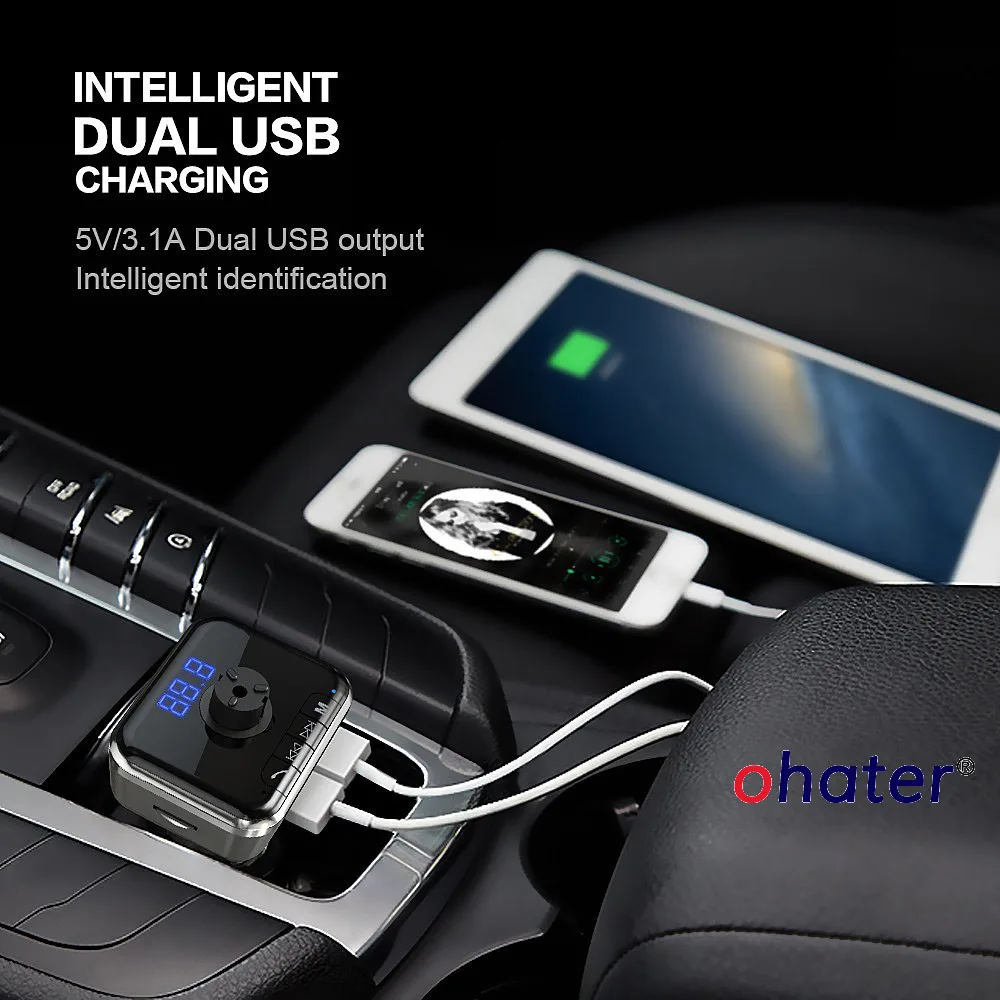 Ohater Bluetooth FM передатчик для автомобиля беспроводной радио адаптер автомобильный