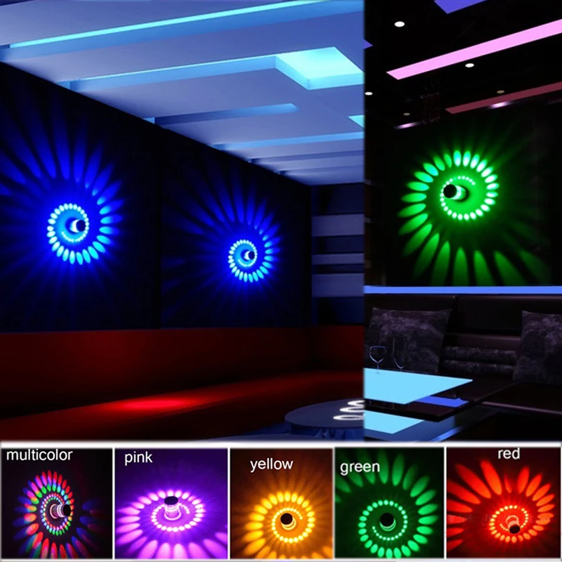 

3W LED Wall Light Background Lamps KTV Bar Decor Luminaire Indoor Lighting Aluminum Sconce Party Christmas Festival Halloween