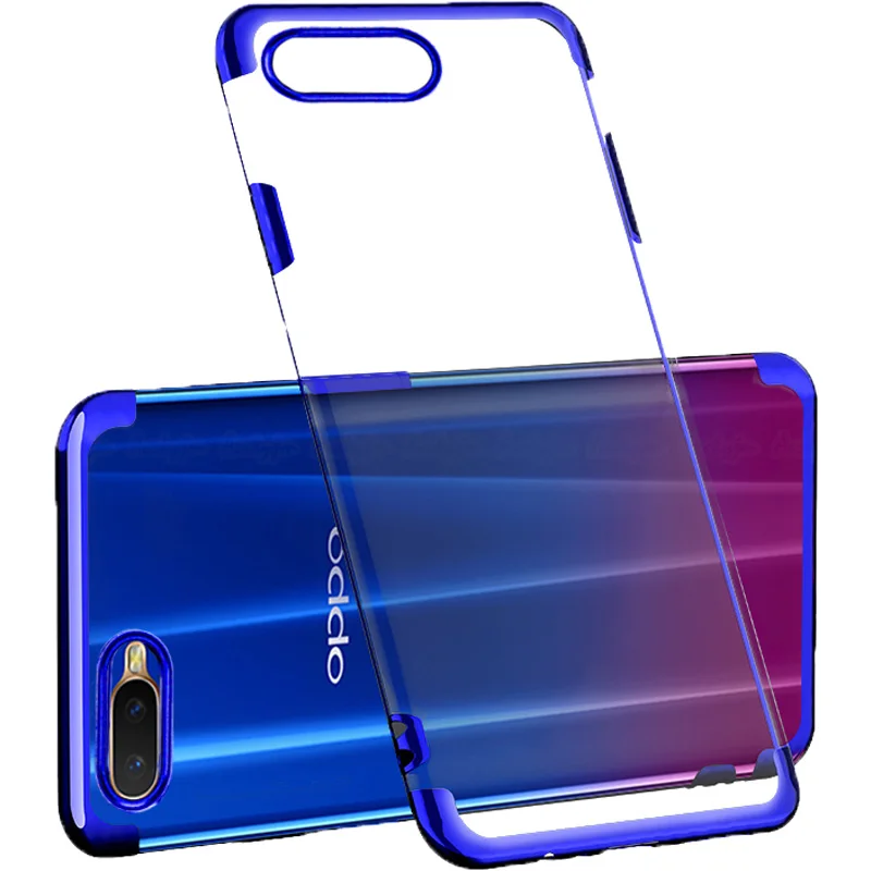 Синий UVR Роскошный чехол из ТПУ с покрытием для OPPO R15X RX17 Neo, мягкий чехол на заднюю панель для OPPO A3S K1, полная защита, мягкий силиконовый чехол - Цвет: Синий