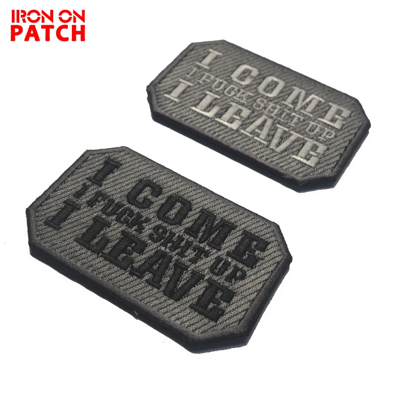 

3pcs I COME I LEAVE Tactical Patch Patches Hook & Loop 3D Embroidery Badge Military Army Armband Backpack Badge