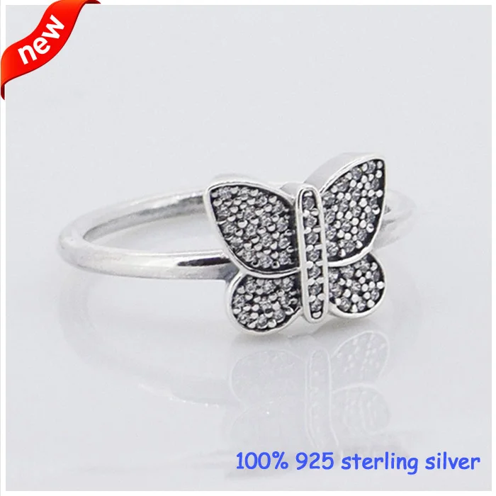 

Butterfly Silver Rings with CZ 100% 925 Sterling Silver Rings DIY Jewelry Wholesale 09R038