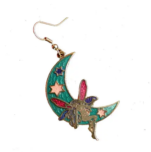 Серьги-подвески с эмалированной подвеской ручной работы | Украшения и аксессуары