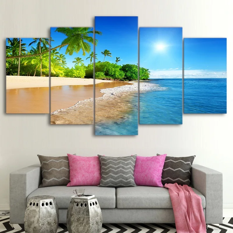 

5 pcs,Full Square 5D DIY Diamond Painting Tropical beach Full diamond Embroidery mosaic Cross Stitch Rhinestones Y1007
