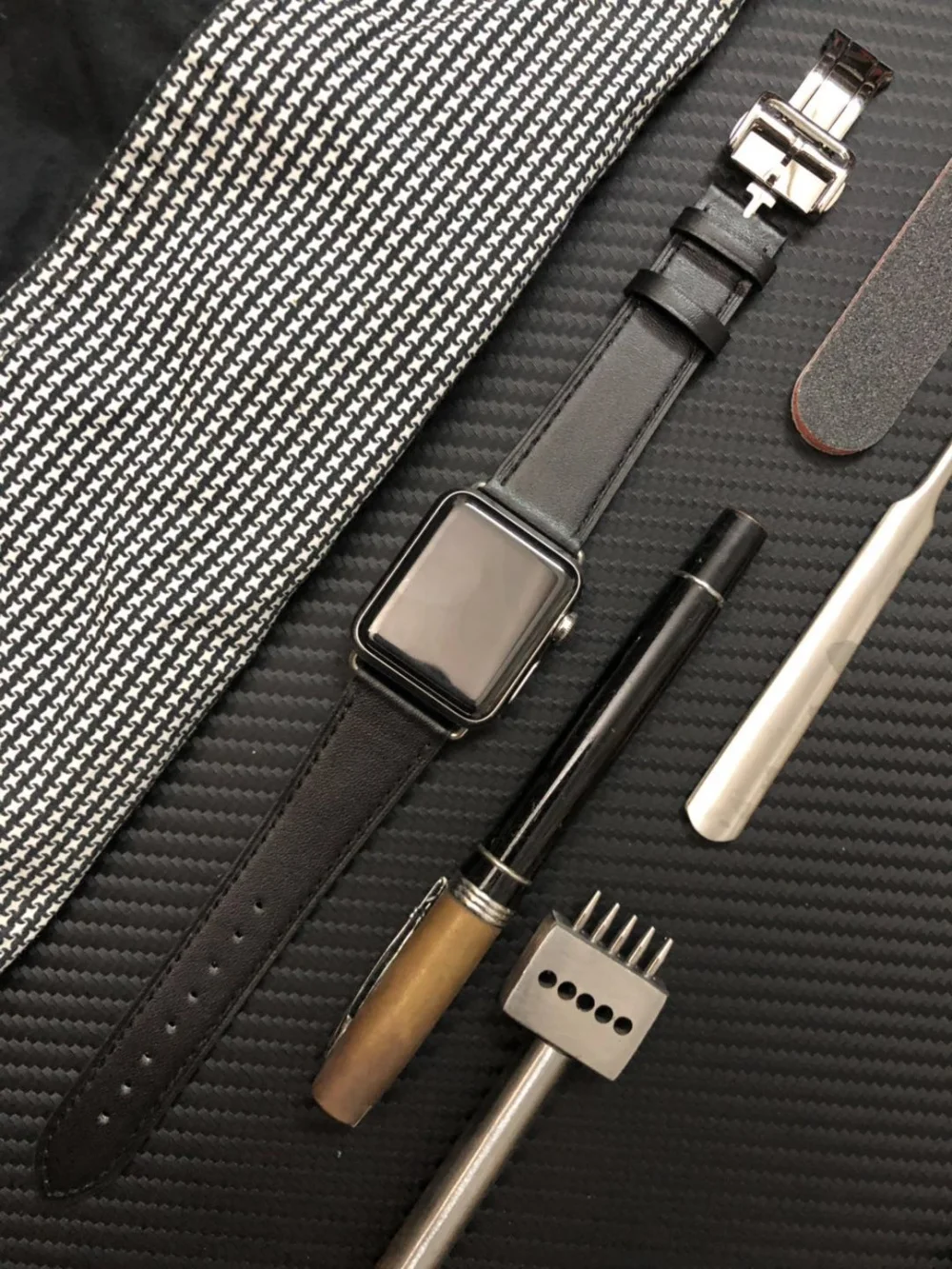 Высококлассный складной ремешок из натуральной кожи с пряжкой для Apple Watch 44 мм 42 мм 38 мм 40 мм браслет из натуральной кожи для iWatch 4 3 2 1 ремешок
