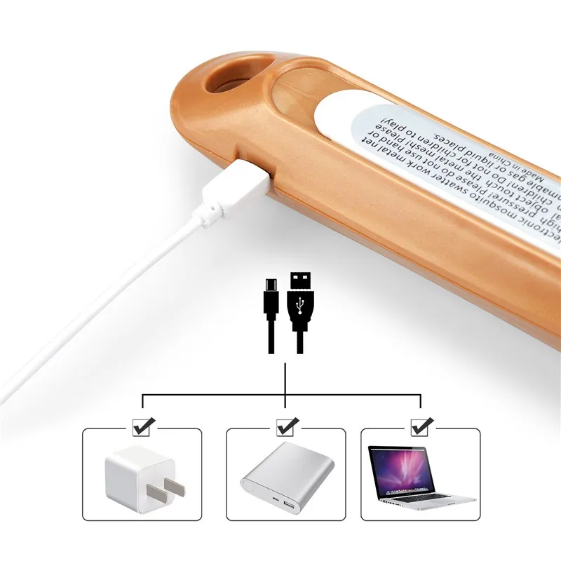 CLAITE USB электрическая Москитная летучая вредитель лампа убийца 3LED ракетка щаттер