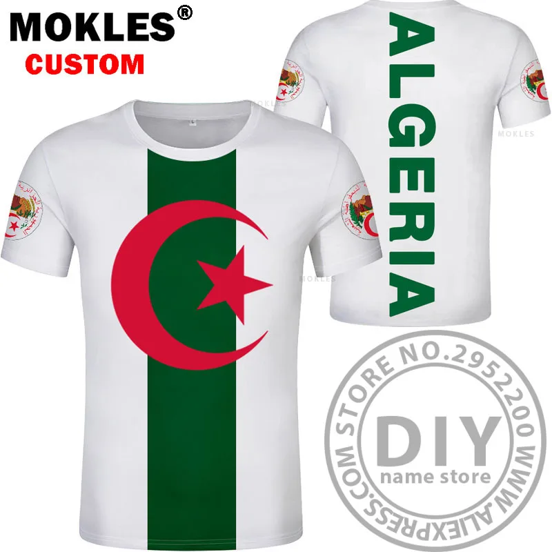 ALGERIA футболка Бесплатная изготовление под заказ имя номер dza ислам diy арабский