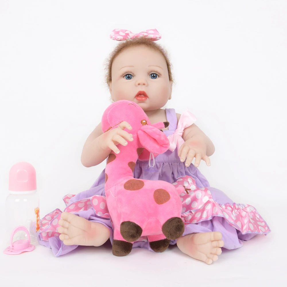 Кукла реборн для девочек Реалистичная мягкая силиконовая кукла младенец 22 дюйма