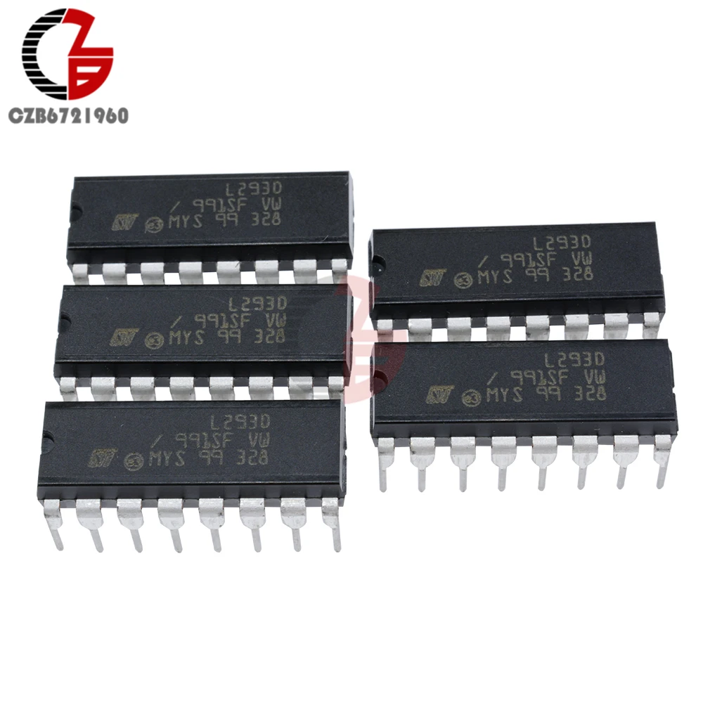 

L293D Stepper Motor Driver PUSH-PULL FOUR CHANNEL MOTOR DRIVER IC 36V 600mA
