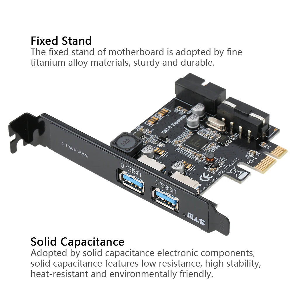 STW PCI E к USB 3 0 2 портовый Express Card Mini концентратор контроллер адаптер с внутренним 19