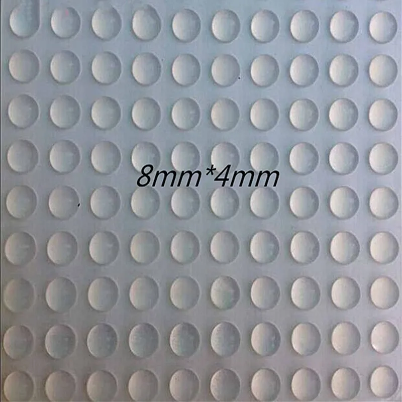 500pcs 8mm x 4mm clear anti slip silicone rubber plastic bumper damper shock absorber 3M self-adhesive silicone feet pads